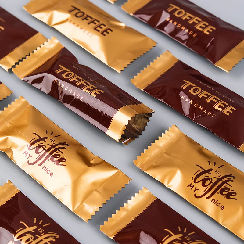 Customized Design Foil Empty Sealable Aluminium Powder Candy Print Heat Sticks Wrappers Nougat Individual Cookie Chocolate Bags
