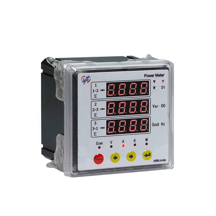 High Quality Low Price harmonic ampere volt power watt hour meter LED panel energy monitoring kwh htew-9S5 three phase meter