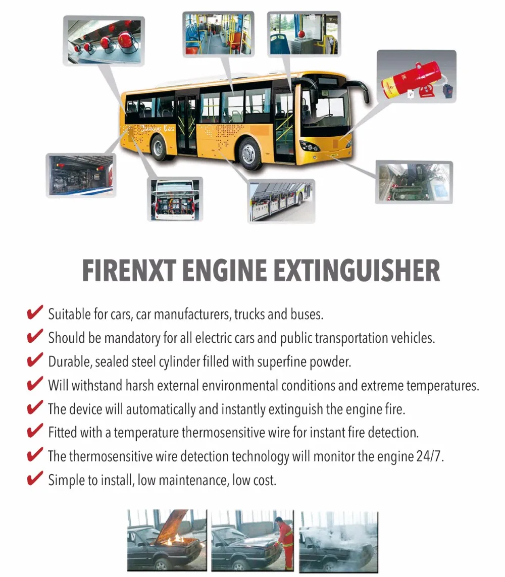 Super durable dry powder car fire extinguisher