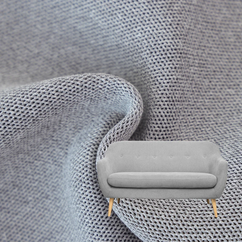 2025 New Design 3D Spacer Mesh Flax Furniture Fabric High End Warp Knitting Breathable Linen Modular Sofa Upholstery Fabric