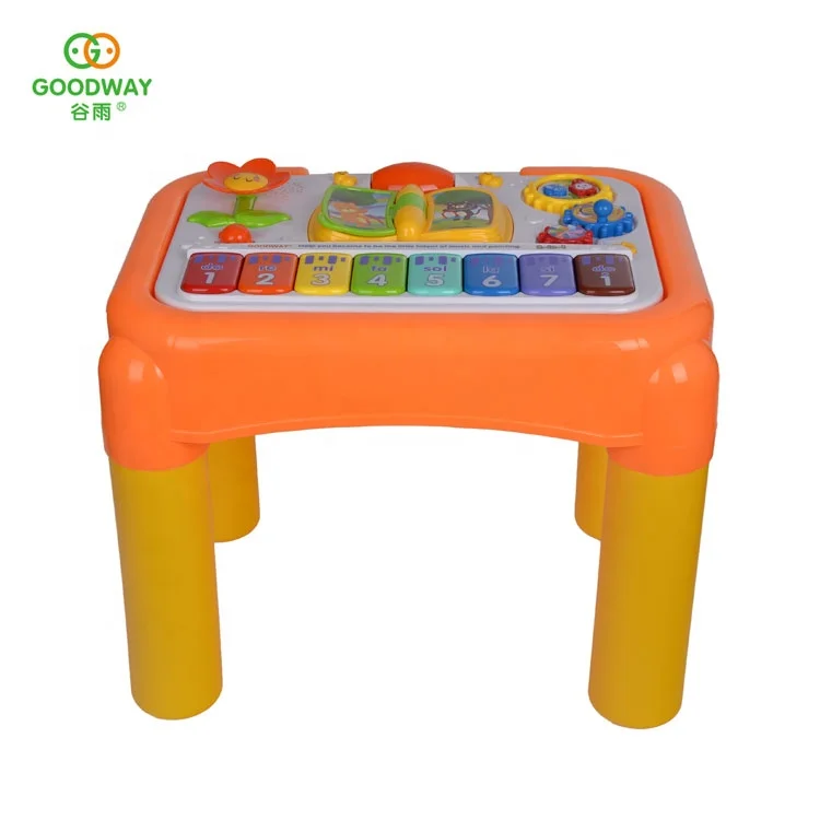 Мультяшная развивающая музыкальная игрушка, Многофункциональный Детский обучающий стол с доской для рисования