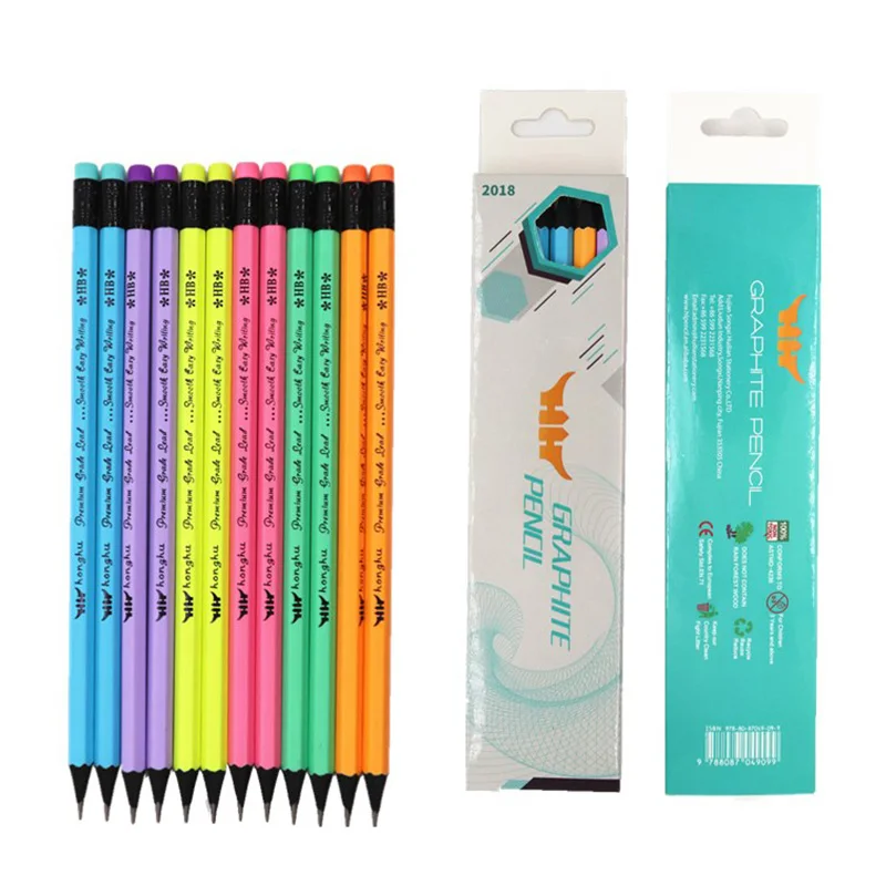 Black Wood 2.2 HB Pencil With Eraser Sharpen.72 PCS In PVC Tube