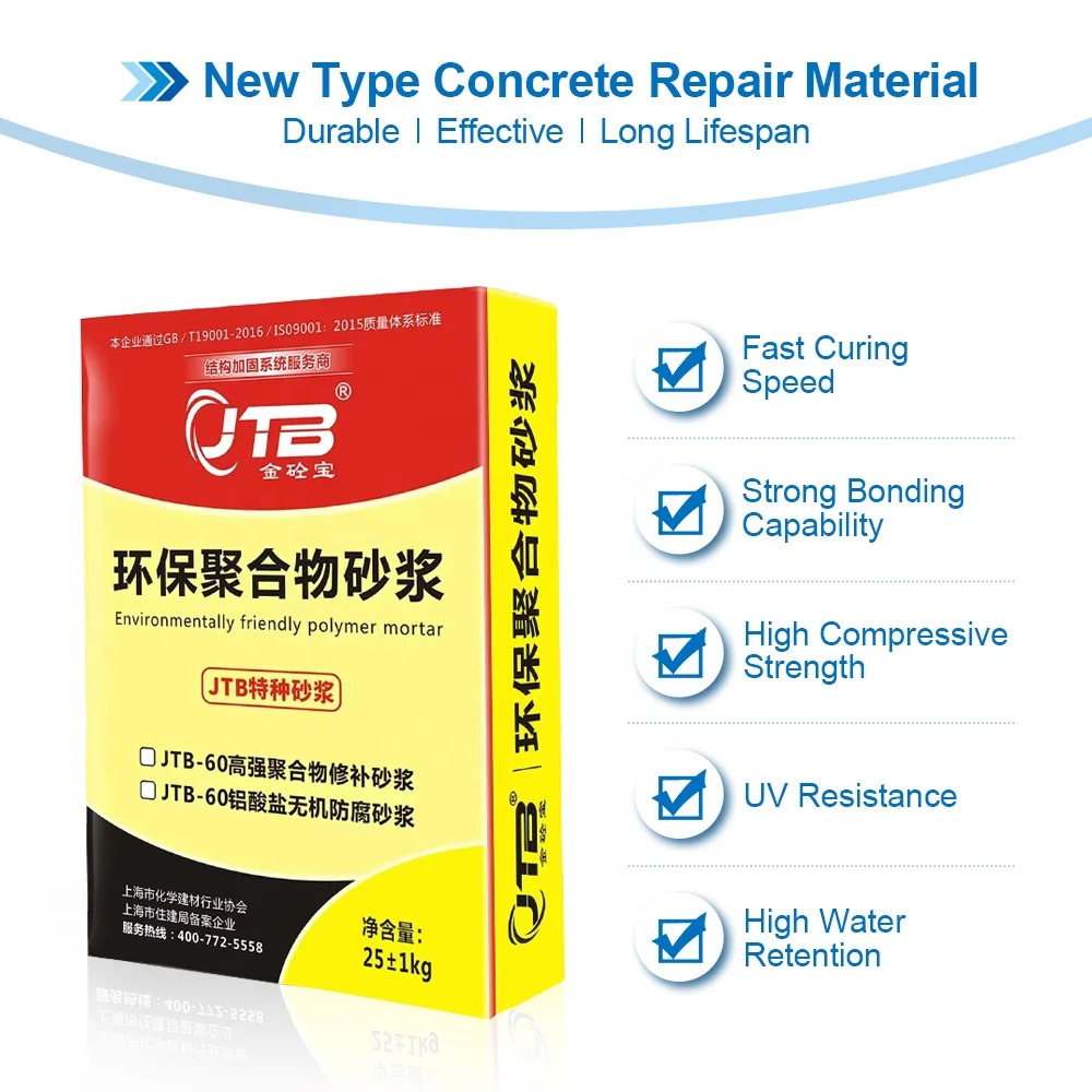 Polymer Waterproof Eco Friendly Super Bonding Non Shrink Repair Concrete Based Cementitious Mortar