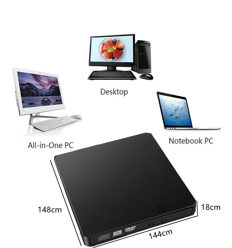 
External DVD-Rw DVD / CD Rewritable DriveUSB 3.0 Portable External Slot DVD-RW CD-RW Burner Writer External DVD Driver 