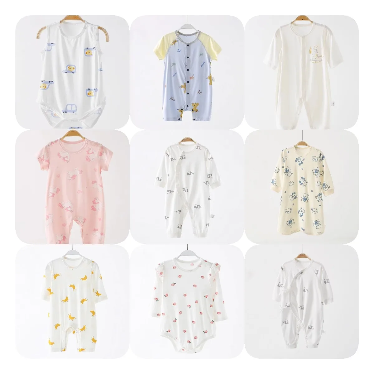 customized Bodysuit Romper Organic cotton Romper Baby Wear elastic bottom wholesale kids baby