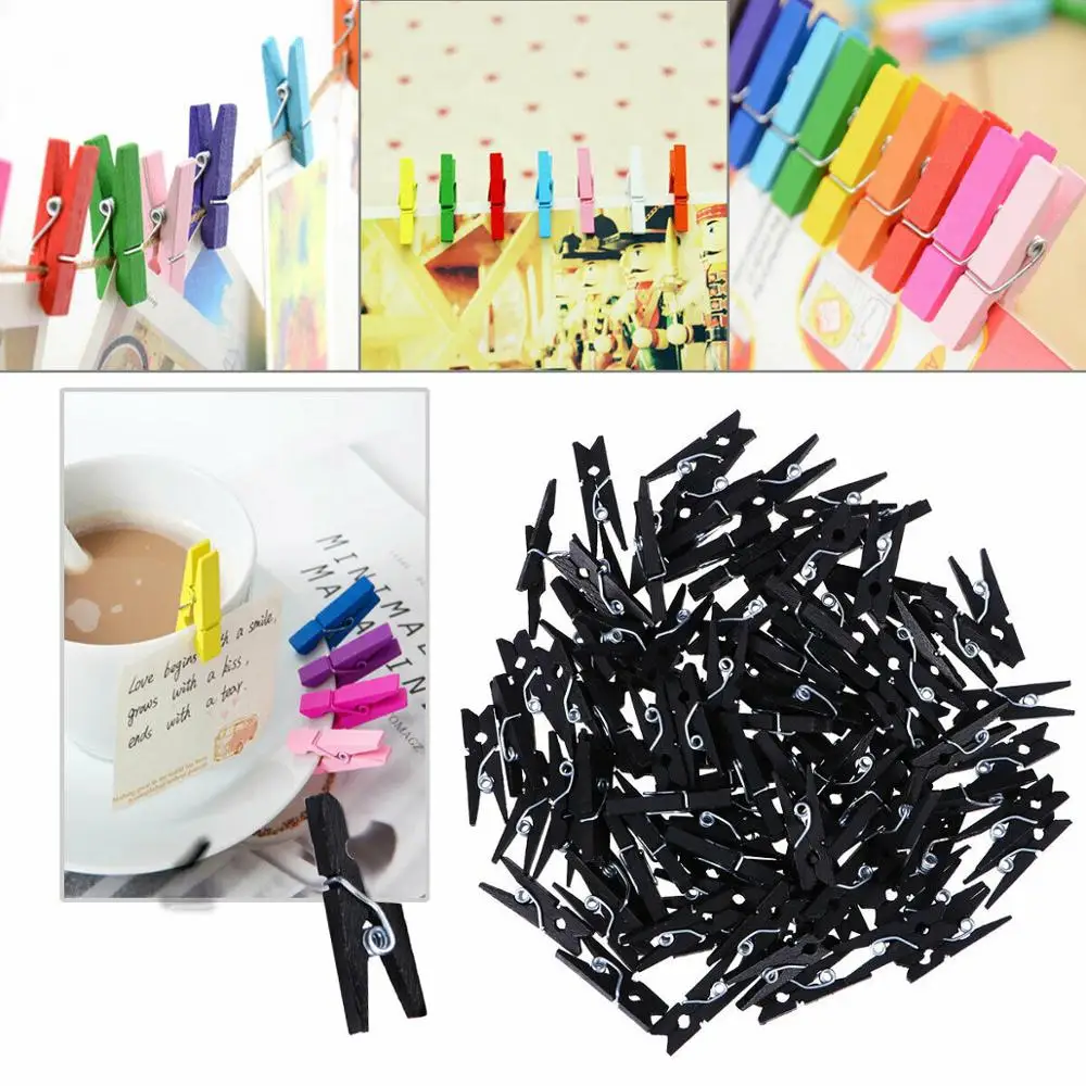 Wooden Clips, Mini Colored Clothespins,2.5cm,3.5cm,4.5cm Wood Craft Spring Clothespins for Home Arts Crafts Decoration