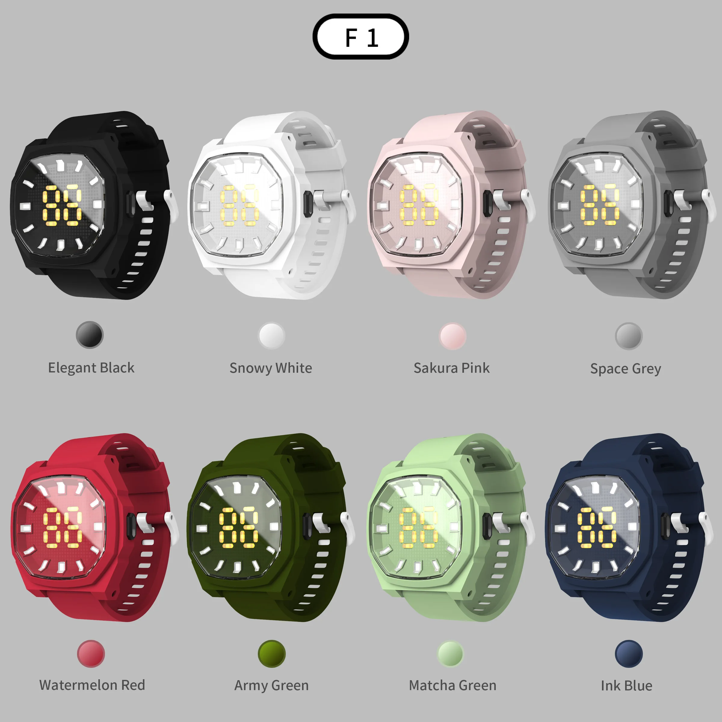 Ultra Thin Sport LED Electronic Watch Shockproof Waterproof Digital Watch