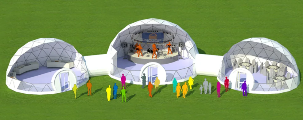 Waterproof Round Geodesic Dome Tents Glamping