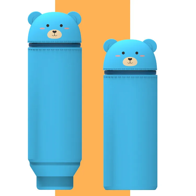 New Silicone Cartoon Creative Storage Box Pouch Stereoscopic Silicone Pen Holder Large Capacity Stress Relief Pencil Case