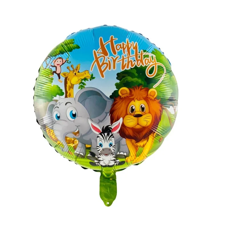 Wholesale New Cute Animal Head Balloon Girait Tiger Lion Grand Panda Little Flower Cat Bear Kindergarten Zoo Decoration Globos