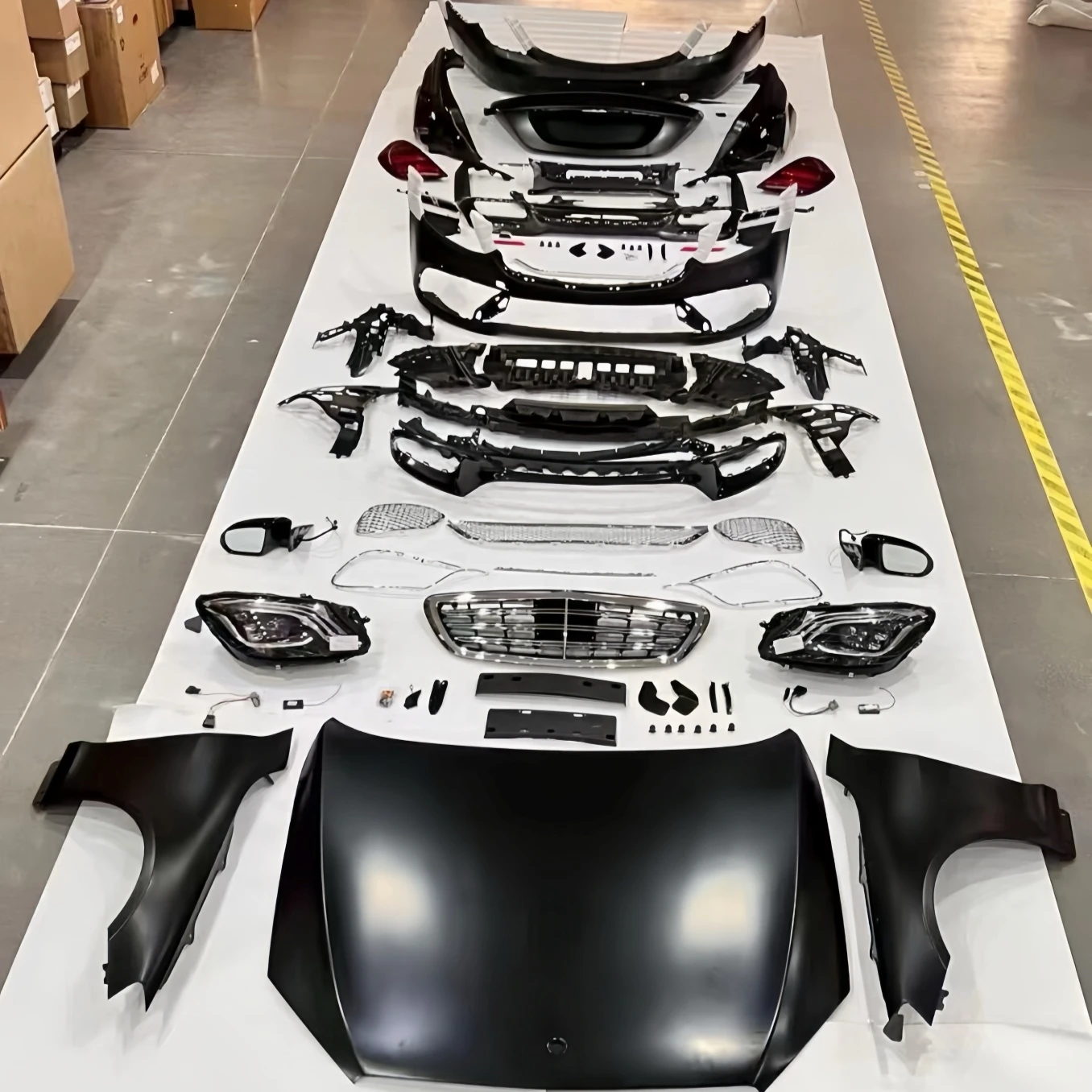 Full Body Kit for Mercedes Benz W221 S Class Facelift to W222 S S65 AMG Style Bodykit