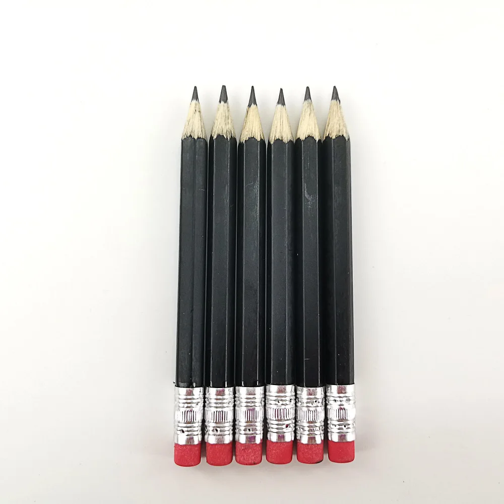 Custom Wooden 100mm Short Golf Pencil With Eraser For Board Game Pieces