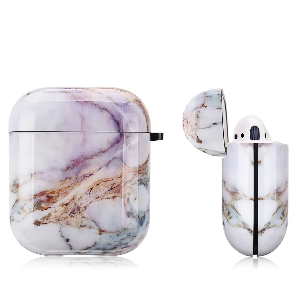  Универсальный ударопрочный защитный чехол для Air Pods IMD TPU мраморный Apple