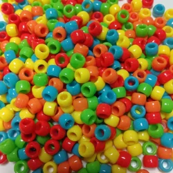 Big Value  Pony Beads - Plastic - Opaque Neon Colors - 9mm - 1000 pc