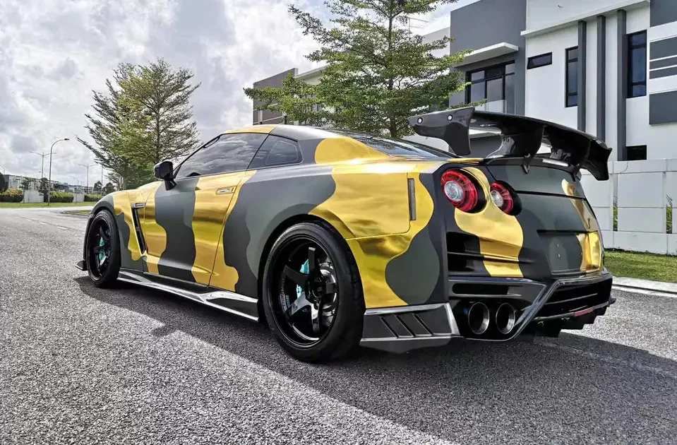 TS style  Hood And Wing Spoiler Bumper Cover Body Kit Carbon Fiber Front Bumper Rear Bumper Side Skris for Nissa GTR R35