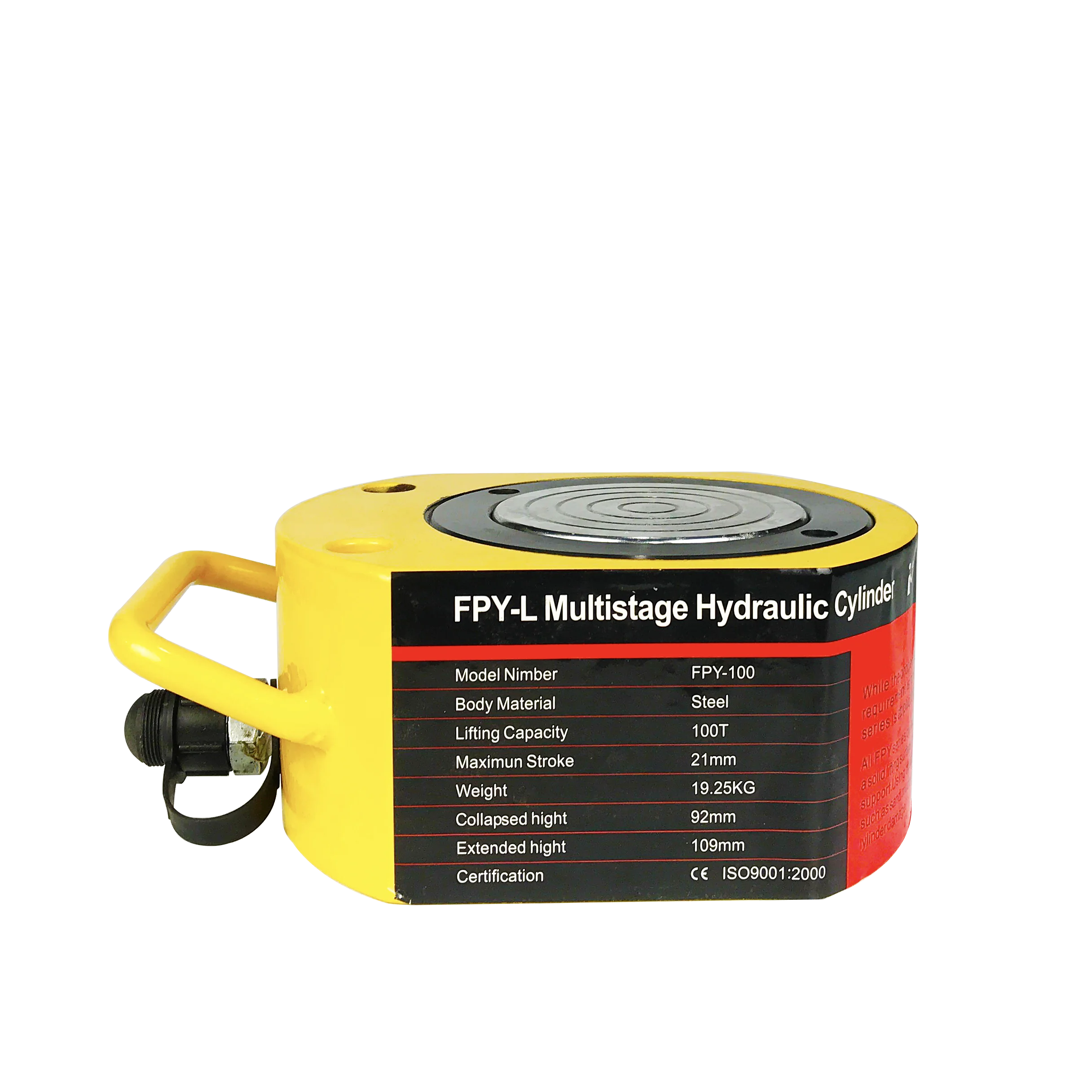 FPY-100 Super Thin Single Hydraulic jack cylinder 100ton