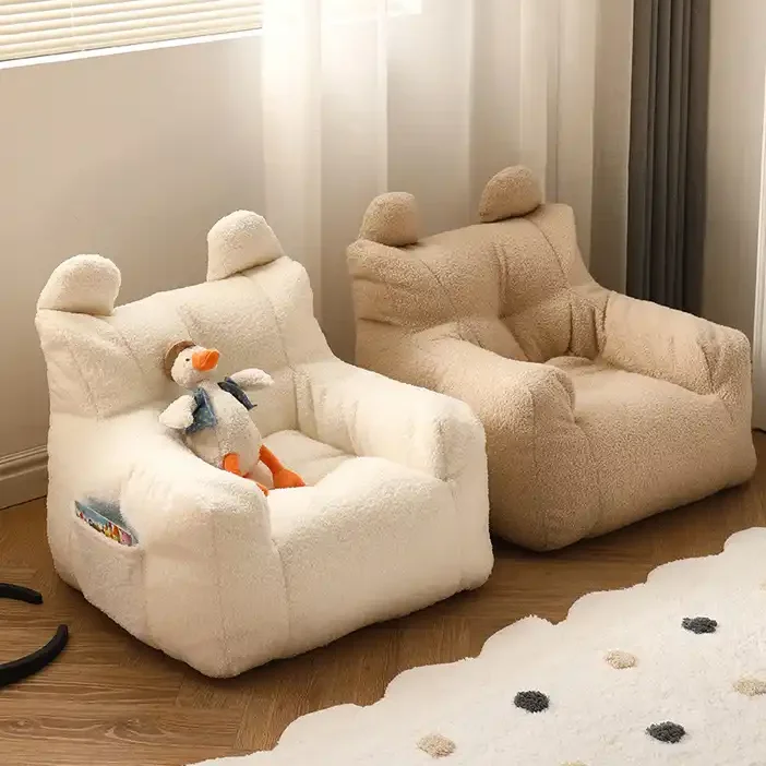 Fashionable Kid Arm Chairs Living Room Plush Cute Bean Bag Sofa Lounge Chair Living Room