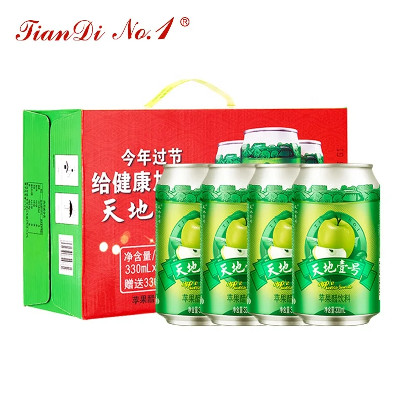 Лидер продаж, органический яблочный уксус для алюминиевых банок для напитков-Tiandi No.1-бутылка 330 мл