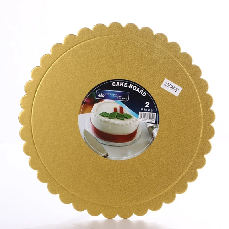 6 inch round gold mini cake base boards scallop edge