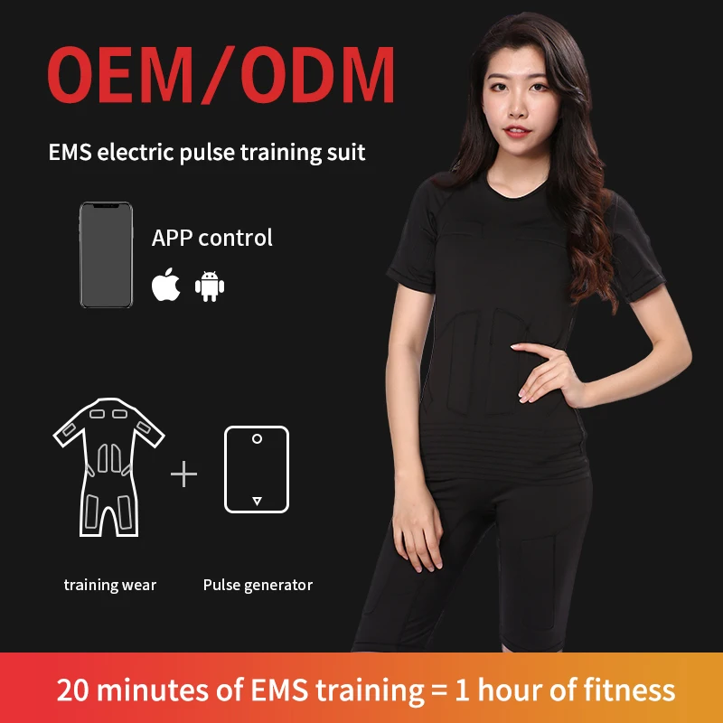 Personal Body Sculpting Wearing Set Rechargeable Controller EMS Muscle Stimulator Wireless Suit with Mbody App Control
