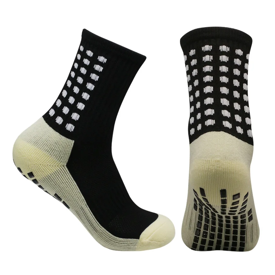 Wholesale Men Sport Grip Socks Nylon Football Grip Anti-slip Crew Soccer Socks
