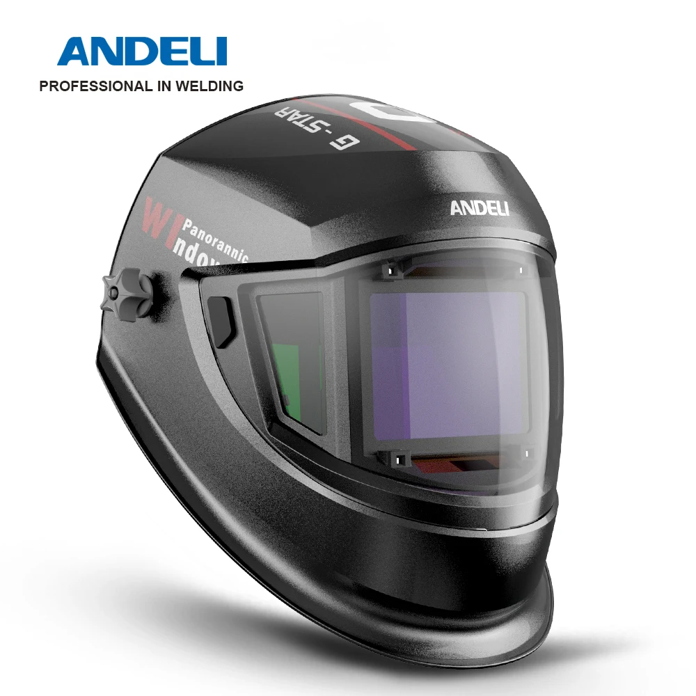 ANDELI Welding Helmet 180 Large Viewing Solar Auto Darkening True Color Welder Mask 4 Sensors