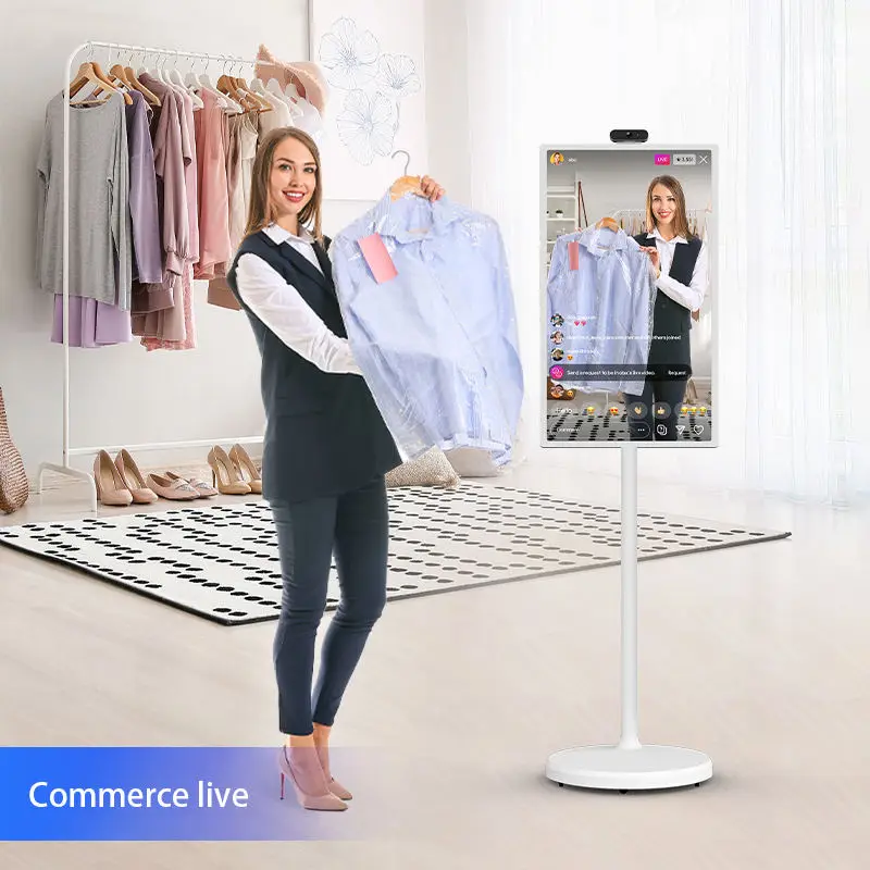 21 5 Дюймов Smart Follow Me Tv Дисплей Lcd сенсорный экран монитор Android Rollable с колесами беспроводной стенд дисплей Touch