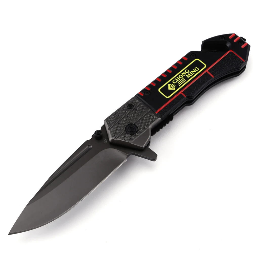  CHONGMING new 2021 black outdoor survival camping hunting hunter folding custom self-defense