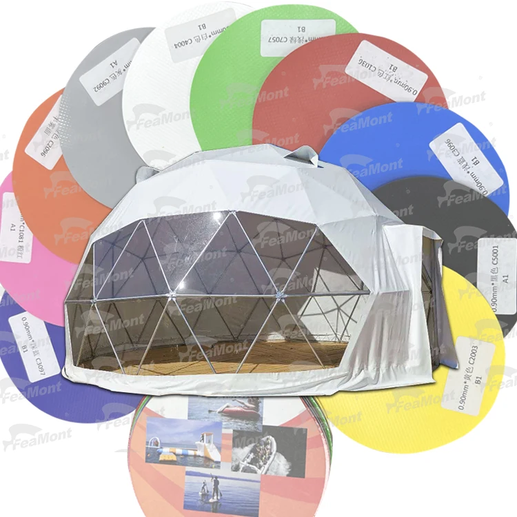 FEAMONT Luxury Half Sphere Glamping Outdoor PVC Dome Tent Hotel House Waterproof Camping Dome Tent