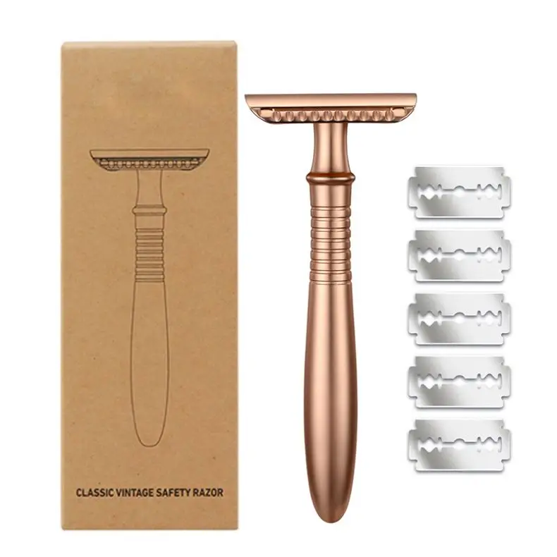 Zero Waste Metal Reusable Hot Selling Grooming Wholesale New Rainbow Colorful Big Silver Women Shaving