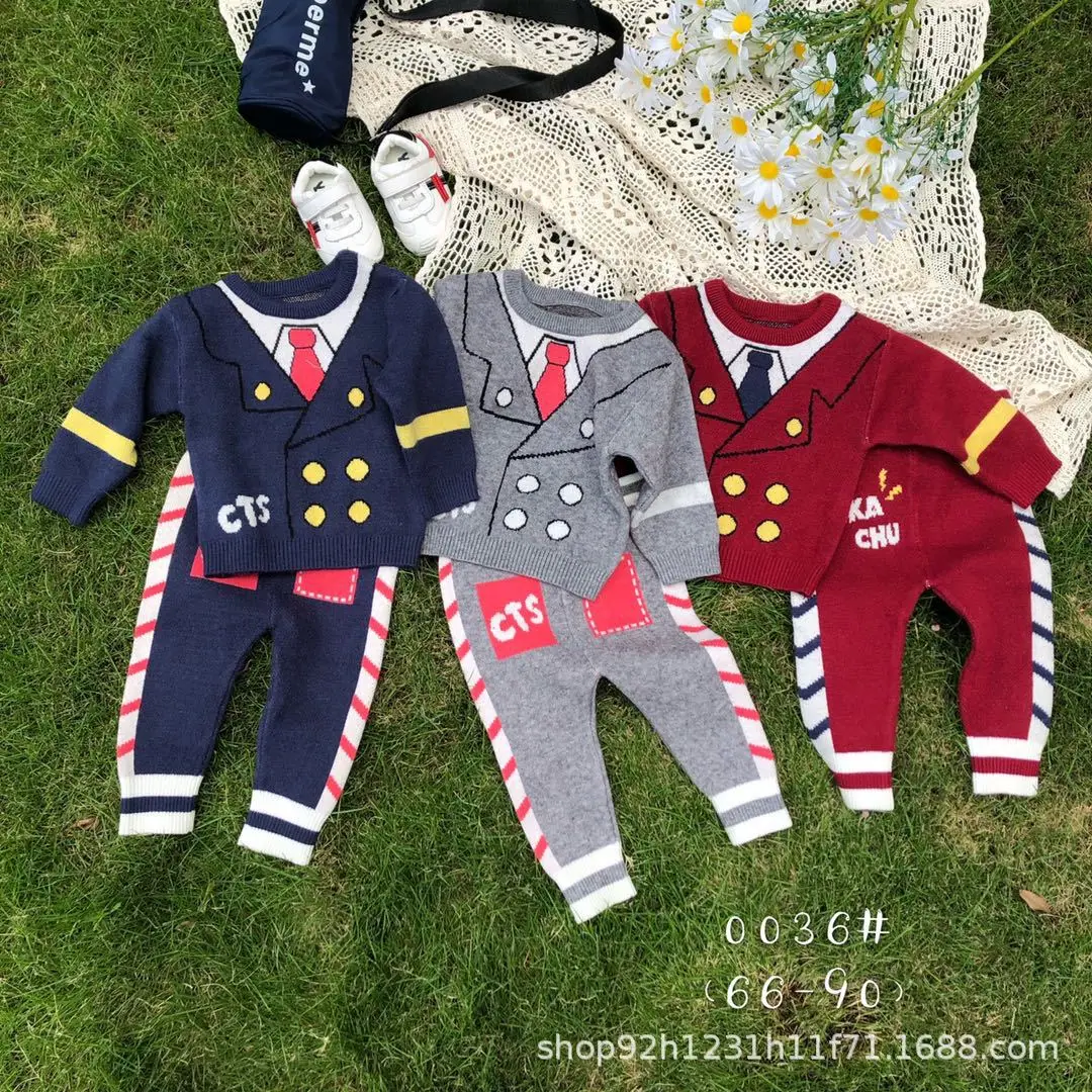 
Baby Knitted Cardigan Set 2020 Spring and Autumn New Toddler Sweater Top Pants. 