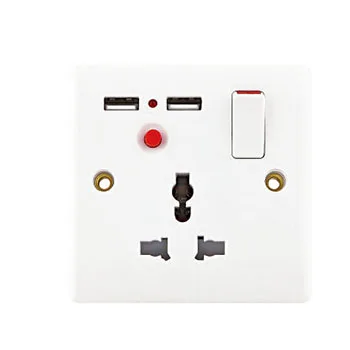 VNX Универсальный 220V электрическая вилка с 3 зубцами 13A мульти штепсельная бакелитовая розетка с 2USB