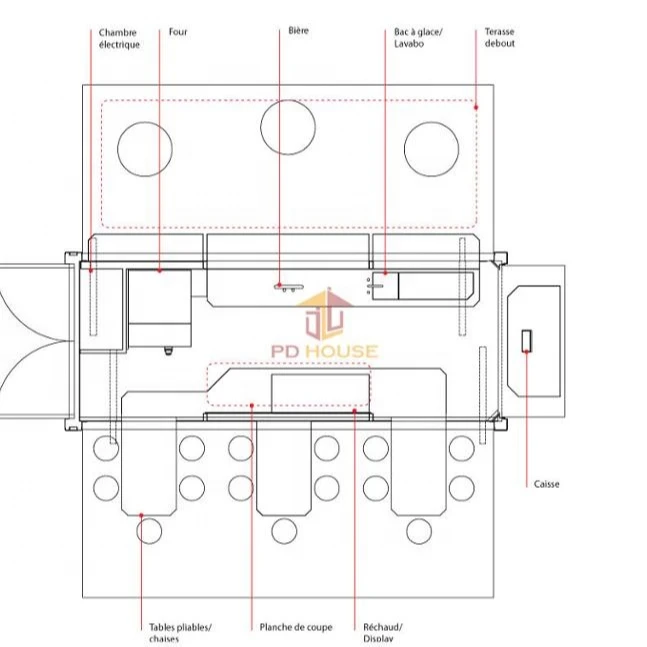 Movable container house and expandable folding sea shipping container coffee shop store for outdoor activities
