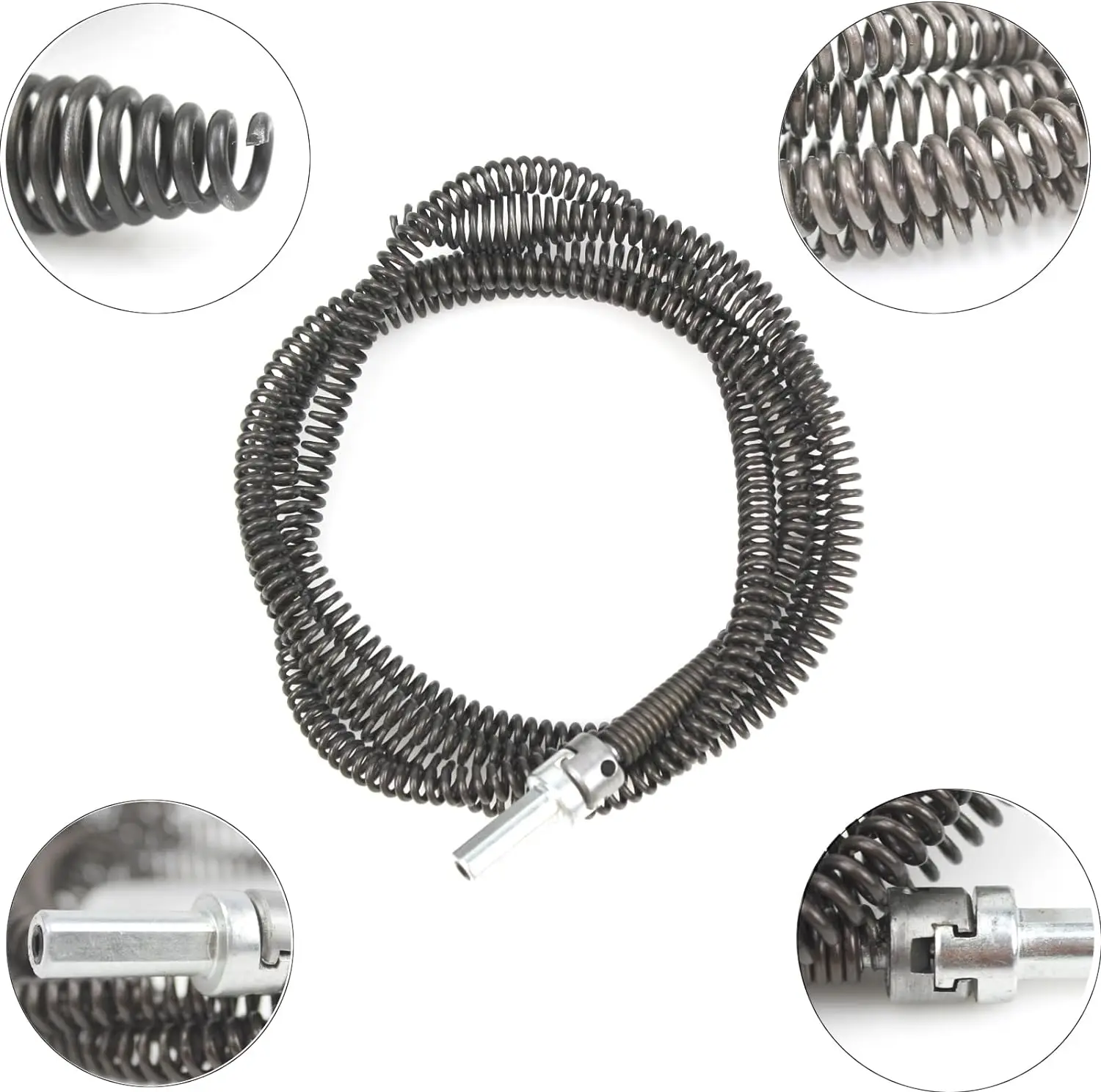 10 15 20 25 m snake Cleaner Machine Pipe Dredger Cleaning Tool Connector Electric Drill Drain attachment Sewer Dredging Spring