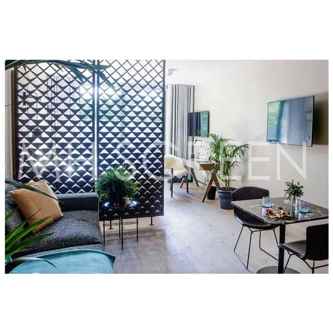 Decorative Laser Carved Hollowed Out Metal Privacy Screen Weather proof Steel Partition Wall