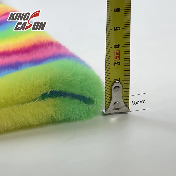 Kingcason Rainbow Design Prints Rabbit Faux Fur For Blankets