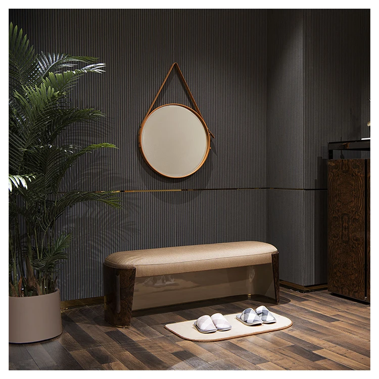 Hot Sale Professional Light Luxury Bedroom Furniture Bed End Stool Bench