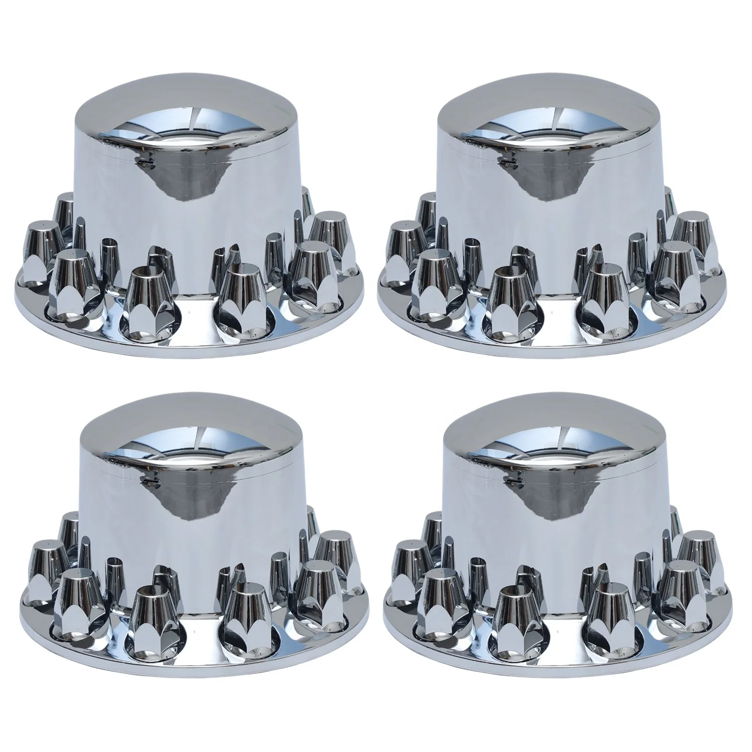Ninetin Truxpro Standard Chrome ABS Rear Axle Covers Kit Hubcaps with 40 Pieces 33mm Thread on Lug Nut Covers for Semi Trucks