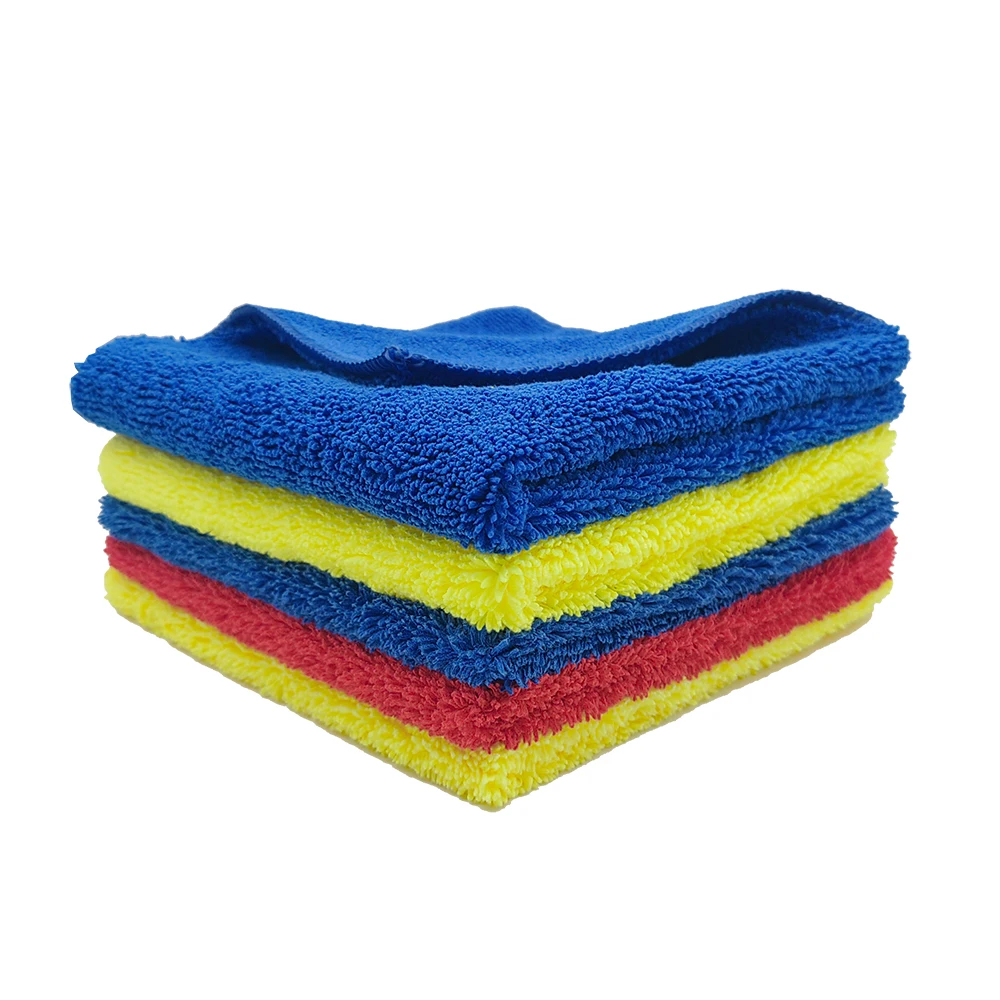 Super absorbent 400gsm edgeless microfiber cleaning cloth long and short pile microfiber towel auto detailing for car Dish Use