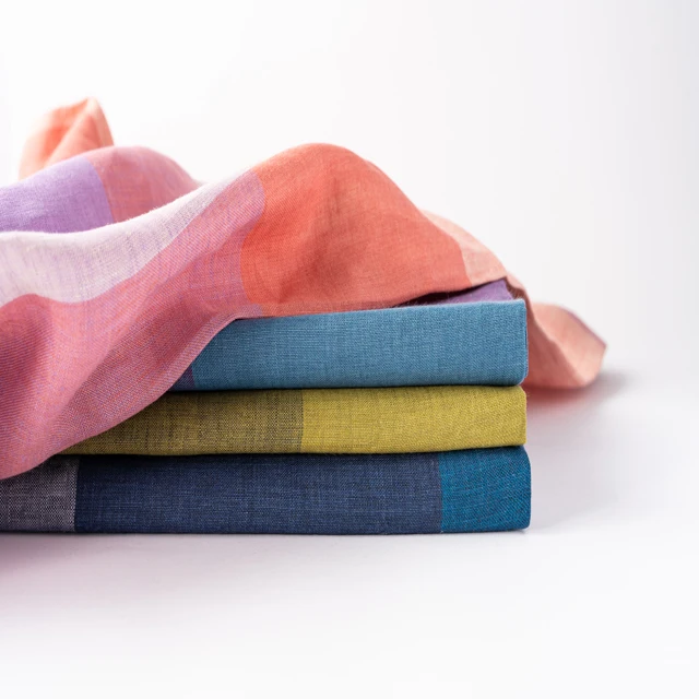  # 8569 142GSM 100% Pure Linen Fabric dull color linen