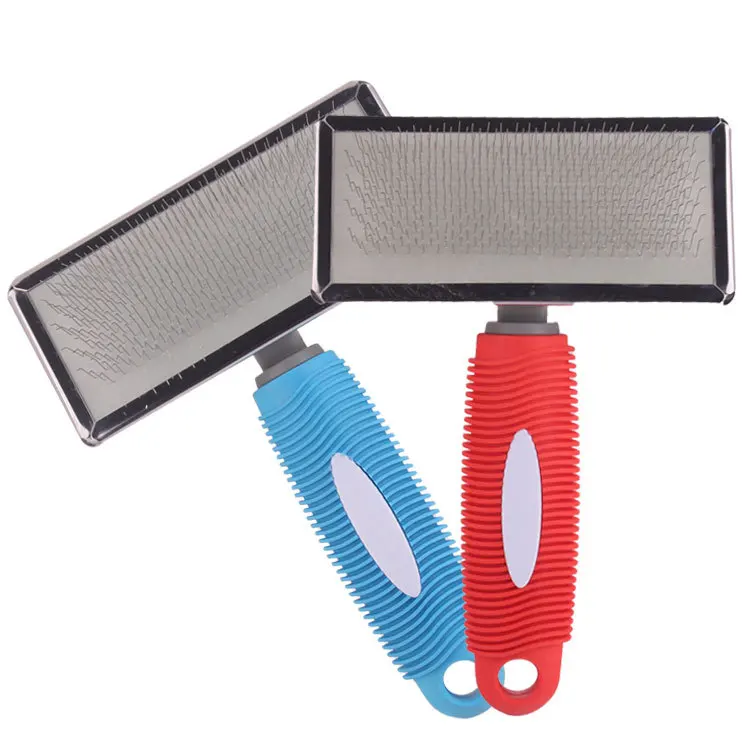 Spot wholesale soft plastic handle pet needle comb rubber handle pet bath cat dog hair brush