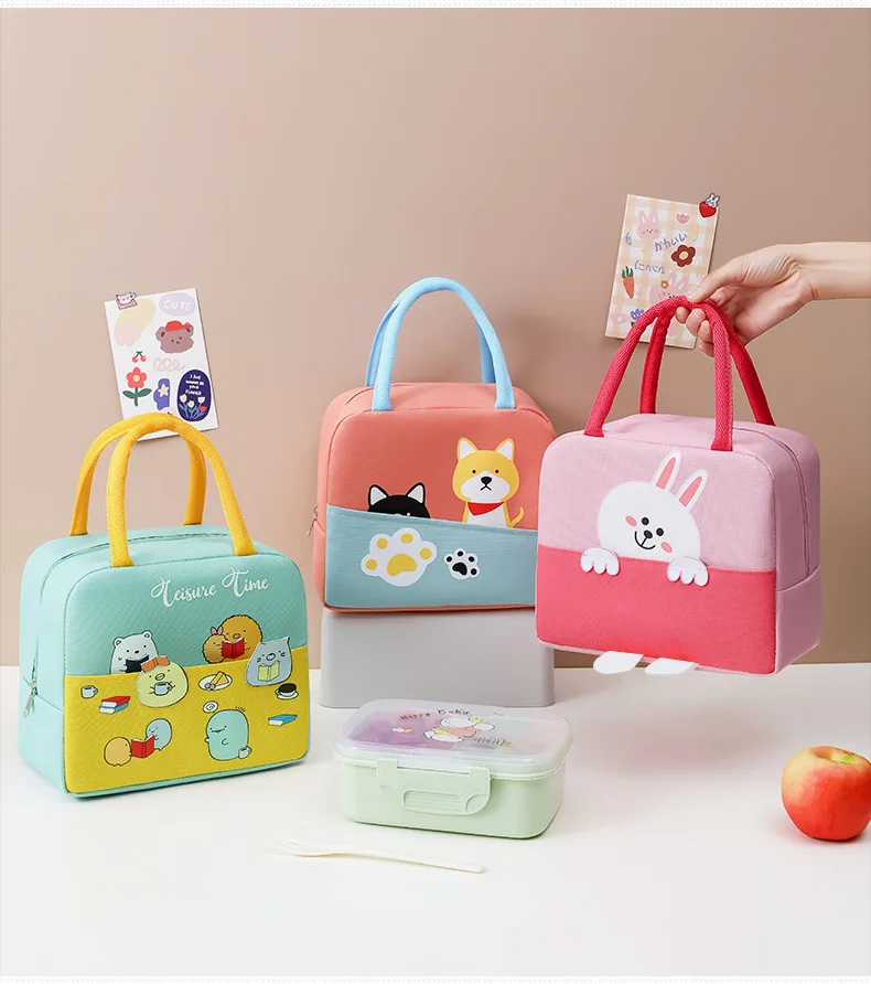 Wholesale Insulated Cooler Kids Print Cartoon Smiggle Lunch Children School Bags and Lunch Box Bag School Lunch Bags