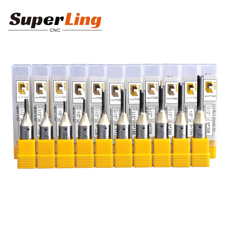 Arden cnc router bit 1/2*6*20 Double Flute Plunge Router Bit Carbide Tipped CNC Milling Cutter