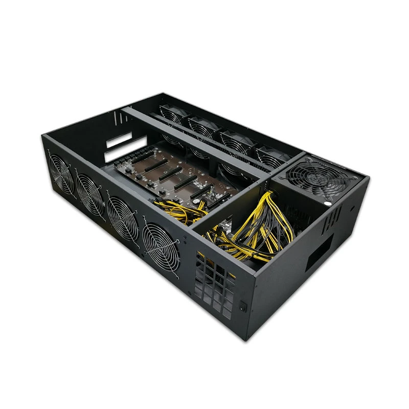 Wholesale B75 B85 X79 motherboard chassis 8 gpu 65mm spacing motherboard sever case with power supply 8gpu 65mm 70mm 8 fans