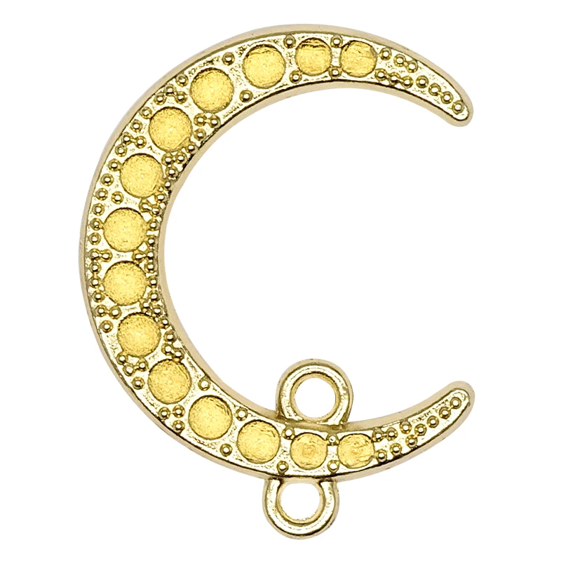 Moon metal badge, clothing label tag, bag logo, imitation diamond can be pasted Light gold zinc alloy