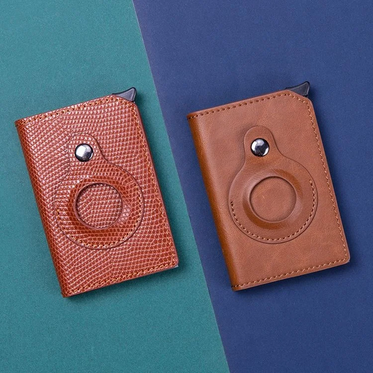 Мужской автоматический выдвижной держатель для кредитных карт с логотипом на заказ, держатель для кредитных карт с RFID, Алюминиевый бумажник для удостоверения личности и наличных