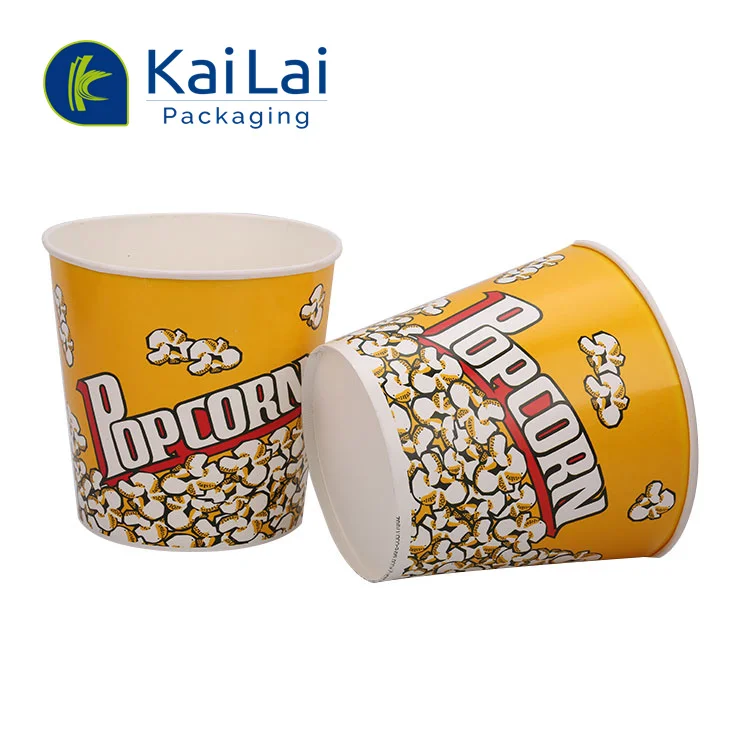 Emballage alimentaire custom printed paper popcorn cups bucket