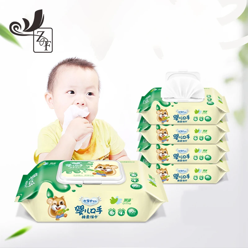 Мягкие органические простые в упаковке медицинские детские влажные салфетки для лица