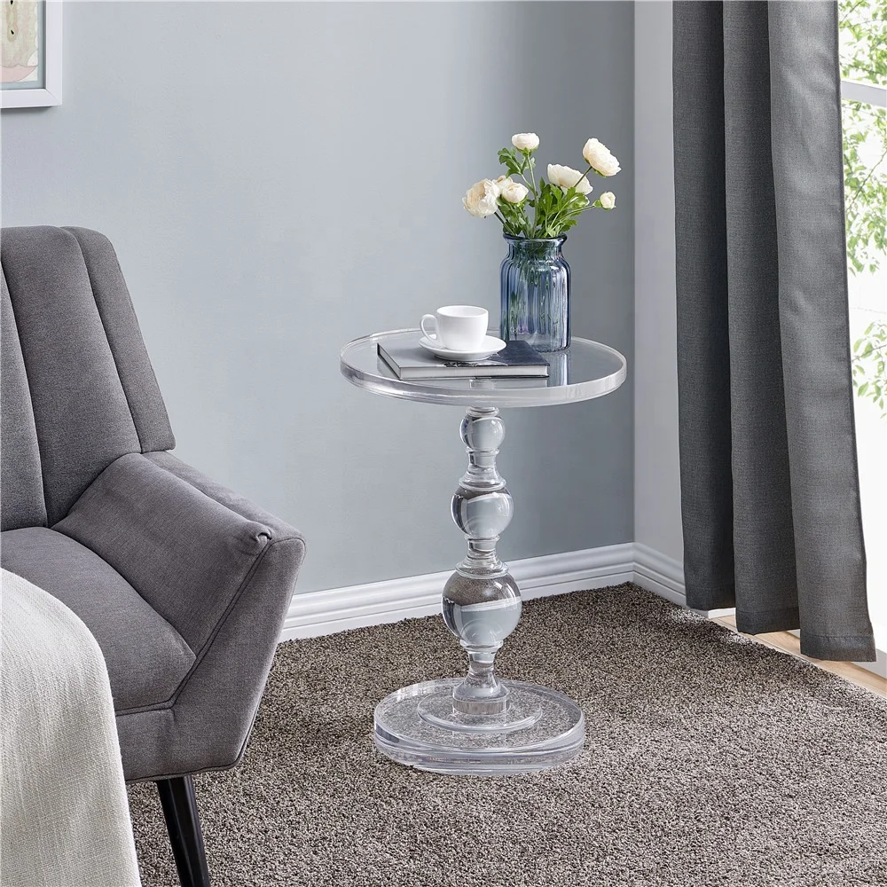 Clear Acrylic side table ,  modern small accent acrylic table