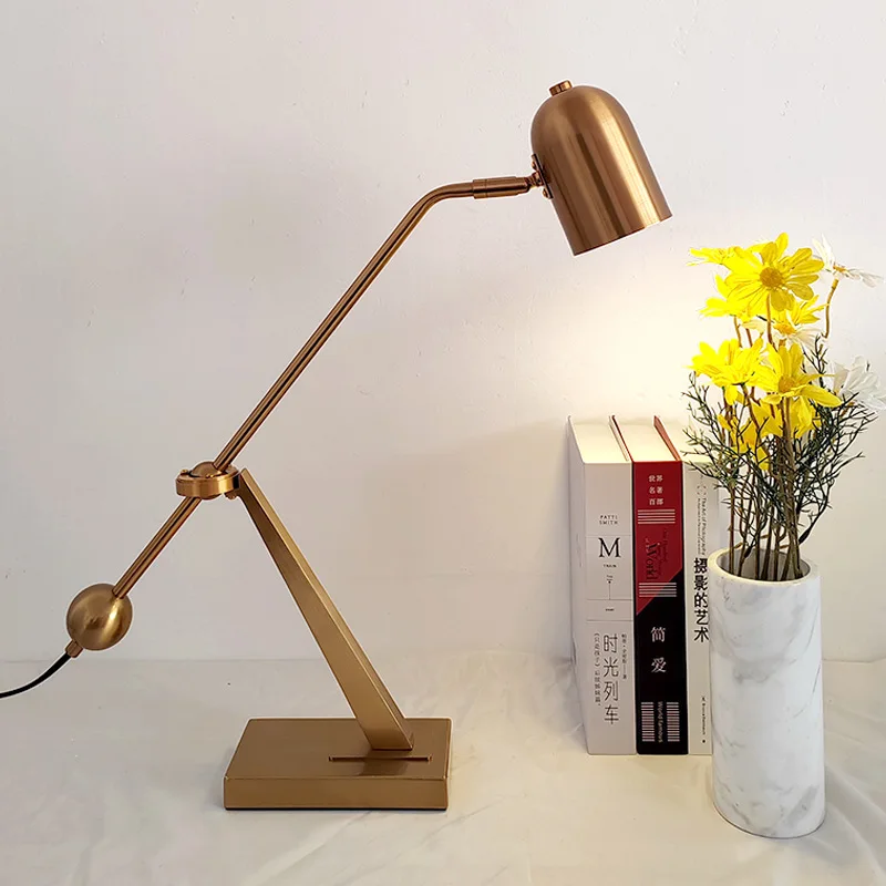 Luxury Brass Iron Royal Style Table Lamp Lamparas Decorativas Table Lamps Home Decor